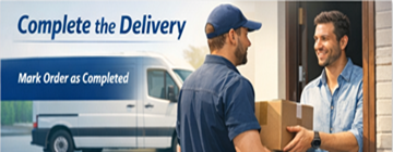 Private person confirming delivery completion after transport is finished on ExusTrans